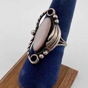 Navajo Sterling Silver Mother of Pearl Ring